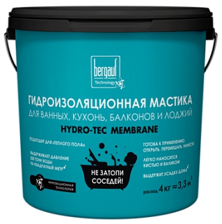 Гидроизоляционная мастика лето-зима Bergauf Hydro-Tec Membrane, 4 кг