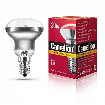 Лампа накаливания зеркальная 30/R39/E14 Camelion