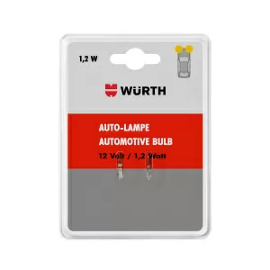 Лампа накаливания автомобильная Wurth W1.2W 12V 1.2W, W2.0x4.6D (2 шт)