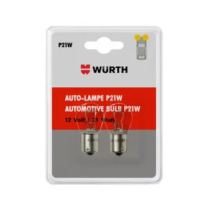 Лампа накаливания автомобильная Wurth P21W 12V 21W, BA15S (2 шт)