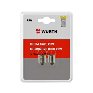 Лампа накаливания автомобильная Wurth R5W 12V 5W, BA15S (2 шт)