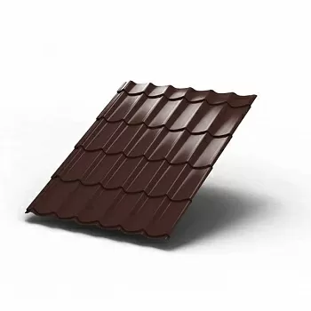 Металлочерепица МП Монтеррей коричневый шоколад 1.19х1.2 (Пэ-01-RAL8017 х 0.45)