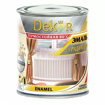 Эмаль алкидная для радиаторов Dekor, 0.8 кг