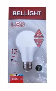 Лампа светодиодная LED-A60-12W-E27-4000K BELLIGHT