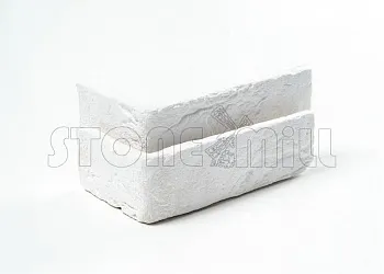 Декоративный камень Кирпич шамотный белый (угол)