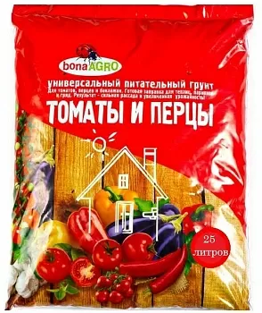 Грунт питательный bonaAGRO для томатов и перцев 25л