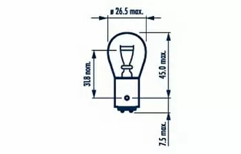 Лампа накаливания автомобильная Narva 17881 12V P21/4W BAZ15d (2 шт)