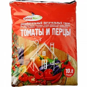 Грунт питательный bonaAGRO для томатов и перцев 10л