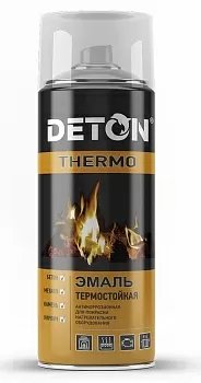 Эмаль-аэрозоль термостойкая черная 520 мл DETON THERMO