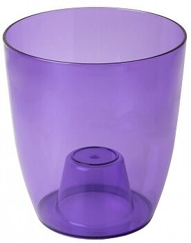Ваза для орхидей круглая 148x162 мм 2 л прозрачно-фиолетовый Optimplast