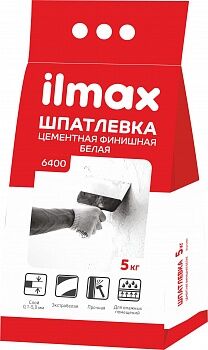 Шпатлевка цементная финишная ILMAX 6400 белая, 5 кг