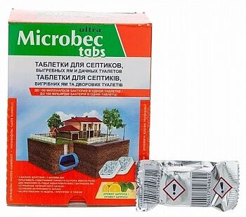 Таблетки Microbec для септиков, выгребных ям и дачных туалетов 20г BROS