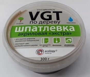 Шпатлёвка акриловая по дереву “Экстра” VGT лиственница 0.3 кг, РФ