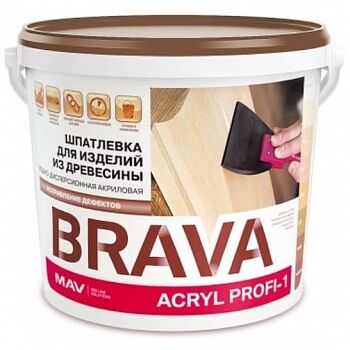 Шпатлевка для дерева BRAVA ACRYL "ПРОФИ-1" (орех) 0,5л