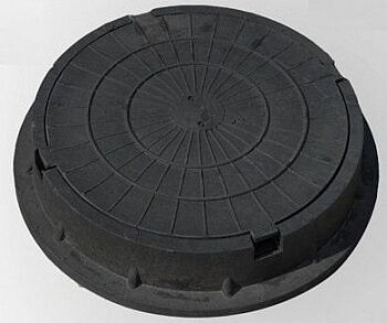 Люк полимерно-композитный легкий круглый, 756x70 черный