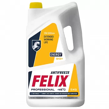 Антифриз FELIX Energy G12+ (желтый) 5 кг