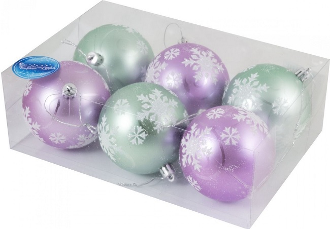 Набор шаров елочных 8 см (6 шт), SYCB17-318 Волшебная страна