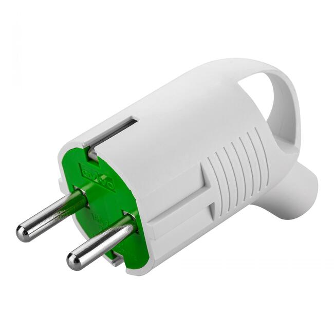 Вилка с заземлением белая с кольцом Ovivo 701-000000-003