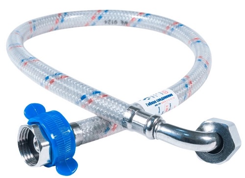 Подводка гибкая для воды угловая гайка 1/2 - гайка 1/2, 50см, ЦЕНТР САНТЕХНИКИ