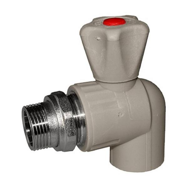 Вентиль для радиатора угловой, серый, VALFEX