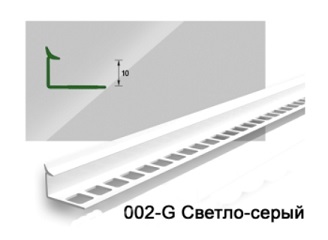 Уголок ПВХ Деконика для плитки внутренний 9-10мм Светло-серый глянцевый