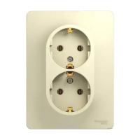 РОЗЕТКА двойная с заземлением Glossa Schneider