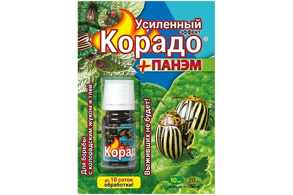 Инсектицид для борьбы с колорадским жуком и тлей Корадо 10мл + Панэм 5x4мл, 4680104302574