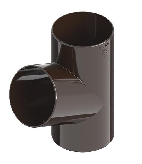 Тройник 80 мм (коричневый) Ines