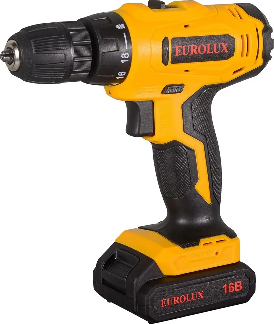 Дрель-шуруповерт аккумуляторная EUROLUX ДА-16/2Li (72/14/51)