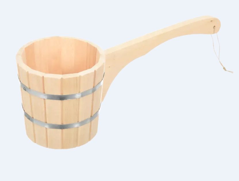 Ковш-черпак 1,5 л, бондарный с длинной ручкой Банные штучки, 03591