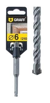 Сверло (бур) по бетону SDS-plus 6х150х210 GRAFF