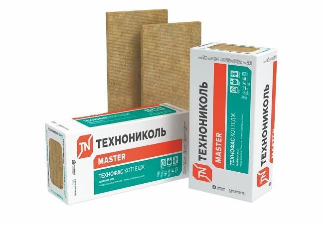 Плиты теплоизоляционные из минеральной ваты ТЕХНОФАС КОТТЕДЖ 1200х600х50 мм, уп. 4.32 м2