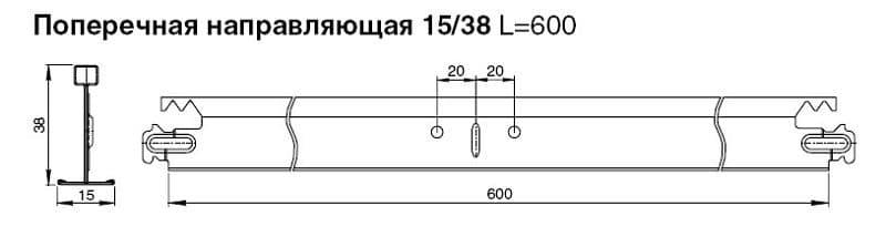 Профиль T 15/38 PRIM A907RUS06 металлик RUS L=0.60