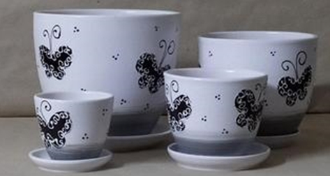 Горшок керамический 5 л Мотылек