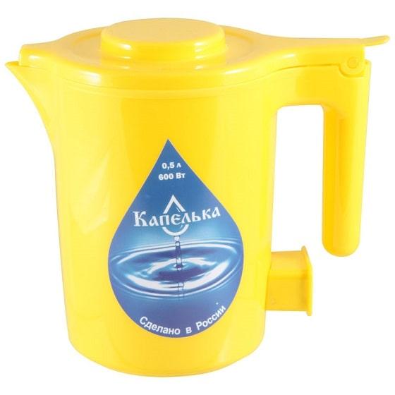 Электрочайник 0.5л желтый Капелька 003910