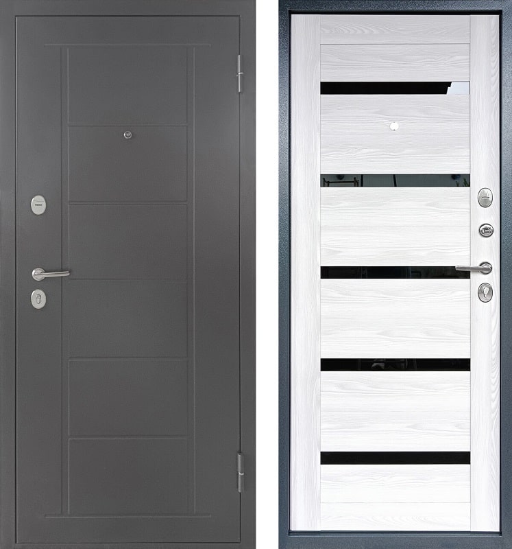 Дверь входная металлическая ТИТАН 2050x960 правая, графит/ривьера айс Промет