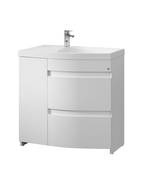 Тумба под умывальник Япония 80-02 Белый глянцевый, правый  Belux