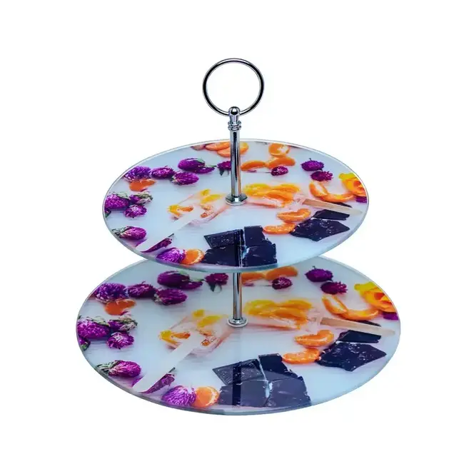 Горка стеклянная Фруктовый лед 2 яруса 20/25 см Белбогемия 28346132