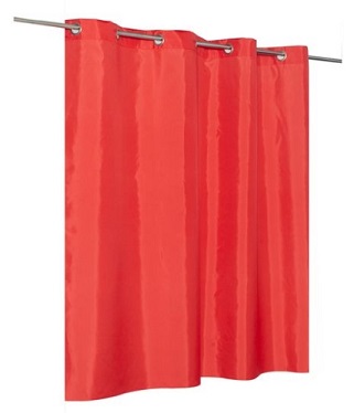 Занавеска для ванны 180х200см Красный, на люверсах, Tropik