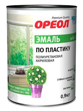 Эмаль по пластику полиуретановая, Ореол 0.9 кг