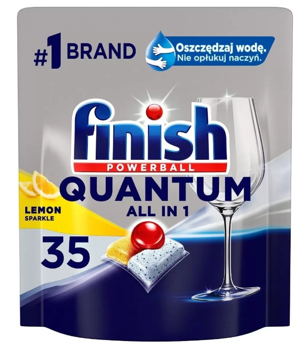 Капсулы для посудомоечных машин с ароматом лимона 35шт Finish Powerball Quantum AIO 