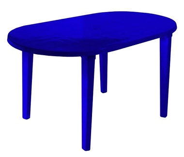 Стол овальный 140х80х71 см (Синий), 130-0021 Стандарт Пластик