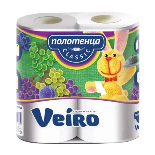 Полотенца бумажные 2-слойные 2 рулона Veiro Classic