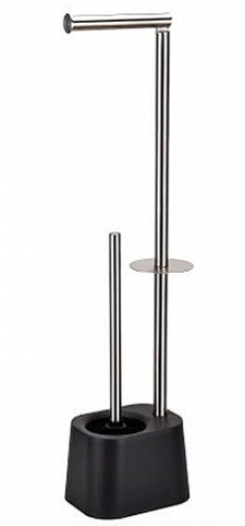 Стойка напольная WC для щетки и туалетной бумаги, черная Caspian 90007