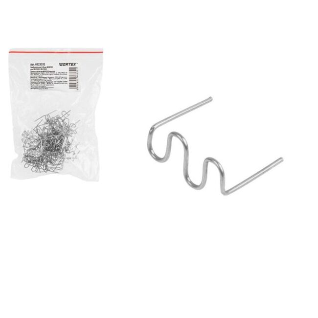 Скобы для пайки пластика 0.8 мм плоские WORTEX 0323332