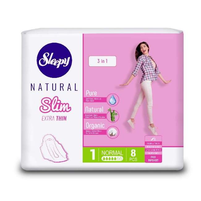 Прокладки женские гигиенические супертонкий Sleepy Natural SLIM 8 шт