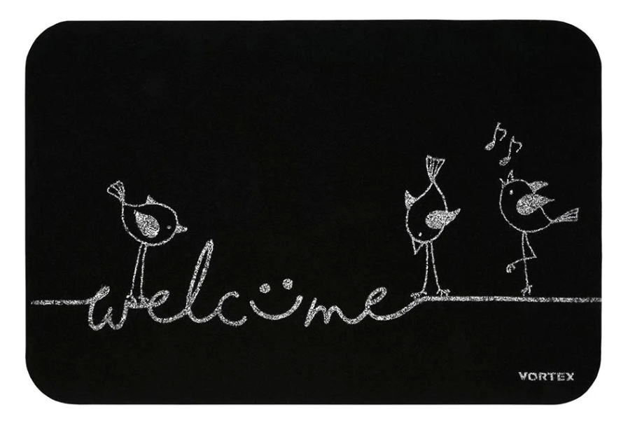 Коврик придверный влаговпитывающий, Welcome птицы, 40х60 см, VORTEX 24401