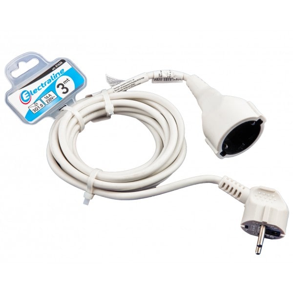 Удлинитель-шнур 3м 1 розетка 10A 01636 Electraline