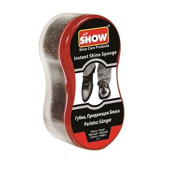 Губка для обуви из гладкой кожи придающая блеск мини, черный, SHOW