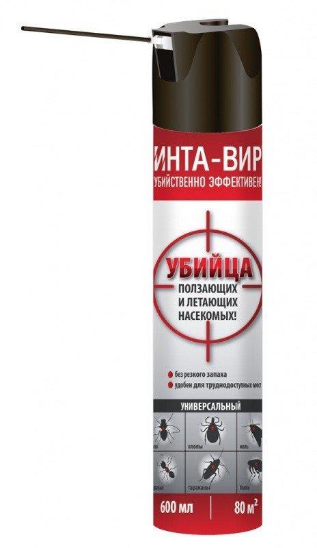 Аэрозоль от всех бытовых насекомых 600 мл. Инта Вир